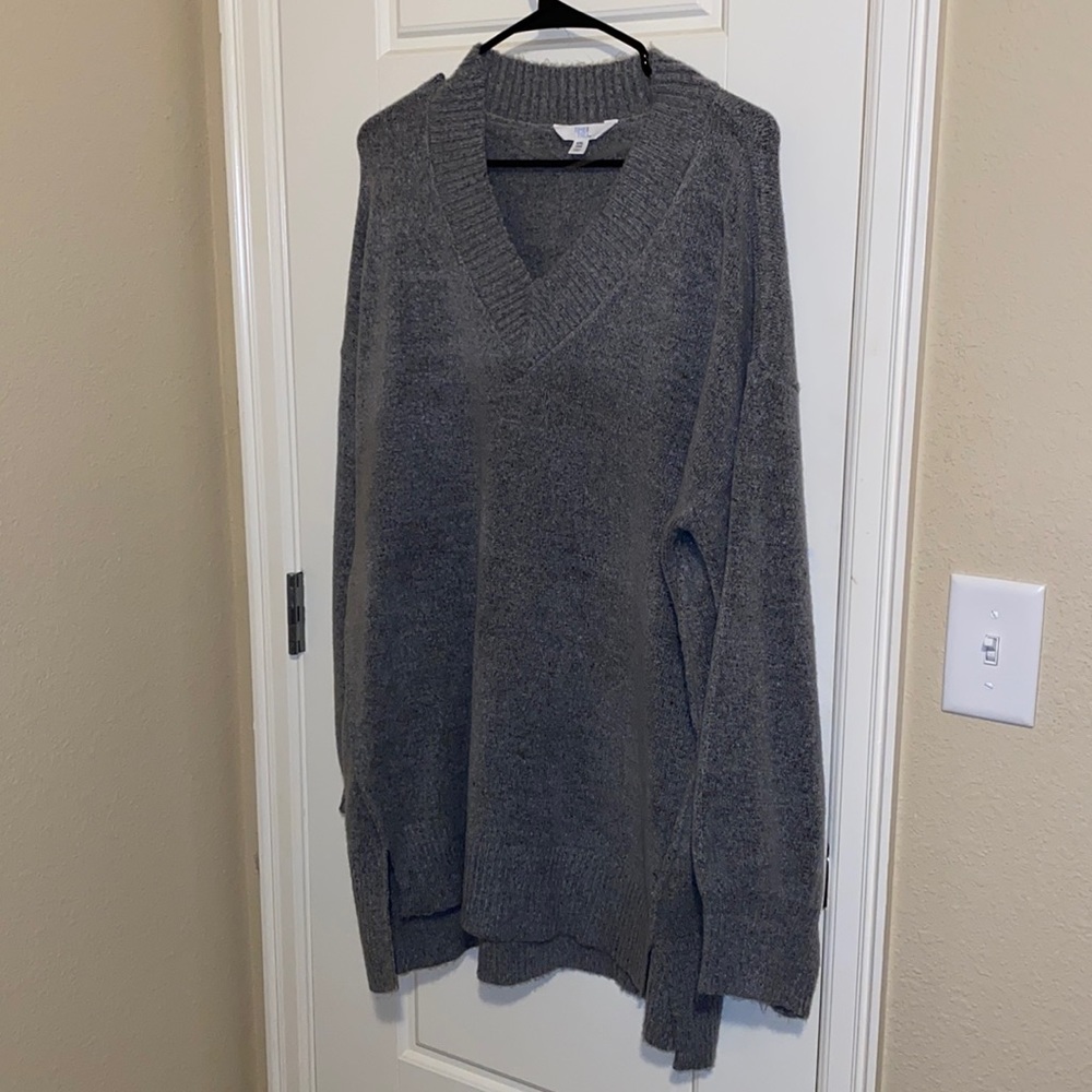 Dark gray V neck sweater